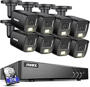 ANNKE 3K Lite H.265+ 8 CH Security Video Recorder with 8Pcs 3K Built-in Mic Dual Light Camera, IP67, Color Night Vision, AI Human/Vehicle Detection for Home Business Surveillance, 2TB Hard Drive