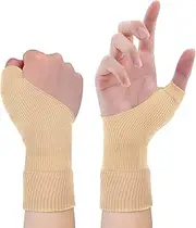 2PCS Gel Thumb Wrist Support Brace, Breathable Compression Arthritis Gloves for Thumb Arthritis, Carpal Tunnel, Tenosynovitis for Men and Women Fits Both Hands