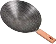 MOBUTOFU Wok for Stove Small Wok Pan Kitchen Frying Pan Flat Bottom Steel for Electric Stove