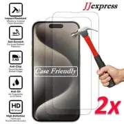 2X Tempered Glass Screen Protector For iPhone 16 15 14 13 12 11 Pro Max PLUS XR