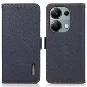 Wallet-style RFID Blocking Genuine Cow Leather Case For Xiaomi Redmi Note 13 Pro 4G/ Poco M6 Pro 4G