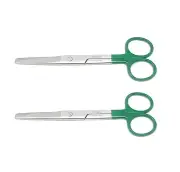 2 Premium Dressing Dissecting/Operating Scissors Green 5.5" Straight Sharp/Blunt
