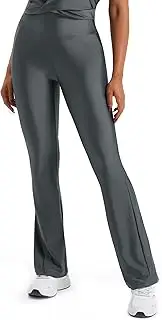 [JOYSPELS] Satin Silk Flare Yoga Pants for Women High Waisted Glossy Lightweight Workout Bootcut Leggings