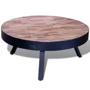 vidaXL Reclaimed Teak Wood Coffee Table Round Living Room Furniture Stand
