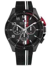 [Tommy Hilfiger] Bank Silicone Watch in Black