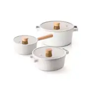 NEOFLAM FIKA Nonstick Cookware Stock Pot Set with Lid, Induction, Made in Korea