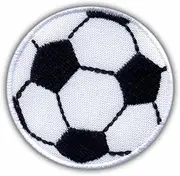 Football - Soccer Ball - White VeIcro/Hook and Loop Backing - Embroidered Patch/Badge/Emblem