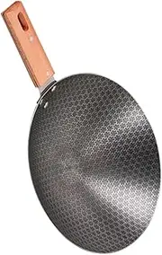 SEWOART Cookware Accessories Small Wok Pan Non Stick Iron Round Bottom for Outdoor Camping
