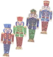 UPKOCH 4pcs Soldier Patch Stickers Christmas Iron on Patches Self Adhesive Letter Patches Nutcracker Iron on Patches Chenille Letters Nutcracker Patches Sequin Patch Sequin Applique Cloth