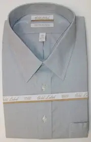 Roundtree & Yorke Gold Label Non Iron Plaid Grid Dress Shirt Gray Black $75 NWT