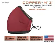 5 Layer Copper Infused Anti-Microbial Face Mask - Multiple Colors & Sizes