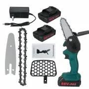 Mini Chainsaw Cordless Battery Power-Chain-Saws - 4In Electric Battery Powered Chainsaw Portable One-Hand Handheld, 88VF