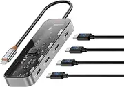 4smarts USB C Hub,10Gbps USB C 3.2 Adapter with 4 USB-C Ports for Laptop, Transparent USB-C Multiport Splitter for MacBook Pro/Air, iPad Pro, Dell, Chrome OS, iPhone, Samsung S23(Not Support Monitor)