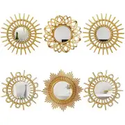 6 Pcs Mirrors for Wall Decor Small Circle Sun Mirrors Espejos Decorative Wall...