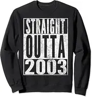 [X.Style] Straight Outta 2003 19th Birthday 19 Years Old Sweatshirt ds1710 Sweater (XL) Black