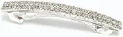 Crystal Rhinestone Hair Barrette, Silver-Tone French Clip, Double Row Design