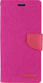 Goospery Canvas Diary For Galaxy S10 Plus in Black, Blue, Green, Grey, Navy, Pink, Red - Pink