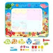 100x80cm Magic Water Drawing Mat with Pens | Reusable Kids Doodle Toy