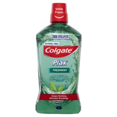 Colgate Plax Antibacterial Mouthwash 1L - Freshmint Alcohol Free Bad Breath Cont