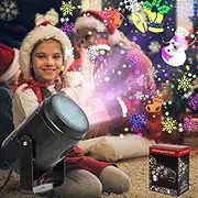 Christmas Projector Lights Outdoor/Indoor,Christmas Snowflake Projector Lights Outdoor,Holiday Projector Landscape Spotlight Christmas Decoration Atmosphere Lamp for House/Garden/Party