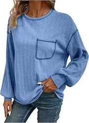 Sweaters for Women Fall Tops Long Sleeve Knit Shirts Casual Crewneck Loose Pullover Tunic Blouses Fashion Clothes 2024