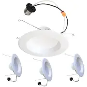 4Pack 4" LED Round Recessed Baffled FlushMount Retrofit, E26 4000K 9W(65W) 650LM