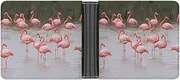 [RTSEBVN] Slim Credit Card Holder Personalized Leather Blooming Peach Blossoms Money Clip Gifts Wallet For Men Women, Flamingos, One size, Modern