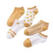 ANYSOX 5 Pairs One Size 5-9 Mix Pink Liner Cotton And Spandex Comfortable Socks To Wear With Fruit Creative Design Brand Perfect for Women