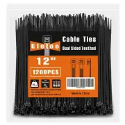 12 Inch Black Zip Ties (1200 Pack), 2025 New Patented Design,110 LBS Tensile ...