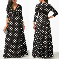 在飛比找ETMall東森購物網優惠-Sexy Slim Fit Polka Dot Long S