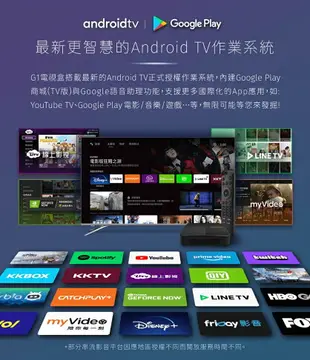 【2023.9 Android TV】RockTek 雷爵科技 G1 Android TV 4K智慧電視盒