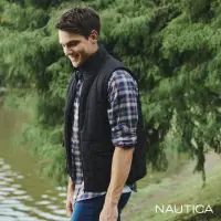 在飛比找momo購物網優惠-【NAUTICA】男裝 修身立領多口袋保暖背心(黑)