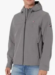 NWT Tommy Hilfiger Men's Softshell Wind & Water Resistant Jacket Grey Size M