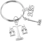 [Abaodam] Keychain Pendant with Justice Scale Gavel Unique Metal Key Holder for Lawyers Elegant Bag Charm for Men Women Creative Keychain for Backpack Handbag