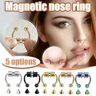 Magnetic False Nose Ring Titanium Steel Non-Perforated Nose Ring Glitter Jewelry