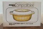SEALED BOX - Vintage Pyrex Butterfly Gold 943-4 1 1/2 Quart Casserole (043)
