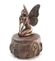 Trinket Jewelry Box with Fairy Figure