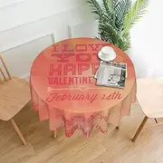 Valentine's Tablecloth Round Table Cloth 60 Inch Waterproof Party Table Covers for Picnic Kitchen Outdoor