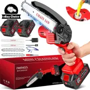 Cordless Mini 6" Chainsaw Handheld with Security Lock for Wood Cutting