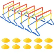 6 Pack Multicolor Agility Hurdles 4 Height Adjustable Speed Training Hurdles ...