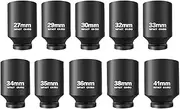 Deep Socket Set Cr Mo Steel 10Pcs 1/2in Drive Heavy Duty for Car Maintenance with Storage Box/Cover