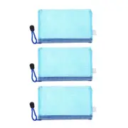3 PCS Stationery Office Holder A5 Paper Document File Bag Folder Clear Blue