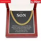 Silver Cuban Link Chain Necklace From Mum-Mother To Son Birthday Christmas Gift