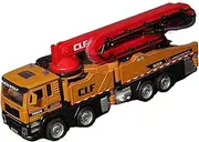 Die-cast Diecast 1:32 Concrete Pouring Truck Spray Pump Truck Car Models Fire Engines Pull Back Sound Light Engineering Vehicle Miniature Vehicle(Yellow)