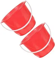 SOESFOUFU 2pcs Household Water Bucket Buckets with Handles Plastic Pail Cleaning Basket Car Sponges for Washing Red Plastic