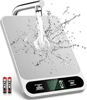 [Mik-Nana] Food Scale White, 22lb/10kg Digital Kitchen Scale Grams and oz for Baking Cooking and Weight Loss, 1g/0.04oz Precise Graduation, Easy Clean Stainless Steel