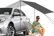 Portable Outdoor Camping Car Travel Tent Car Tailgate Shade Awning Canopy-Black
