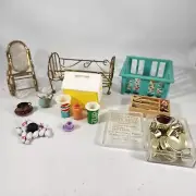 Lot of Doll House Furniture & Accessories Junk Drawer Lot Dollhouse