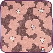Nishio IBT-302-01 Imabari Towel Certified Hand Towel, Made in Japan, 100% Cotton, 7.9 inches (20 cm), Double-Sided Pile, Water Absorbent, Flower Pattern, Imabari Mini Towel Handkerchief, Pink
