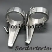 Stainless Steel With Tongue Restrictive Ankle Cuffs Women Slaver Foot Couples